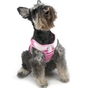 Vibrant Life Stripe & Lace Harness for Medium Dog Pink S